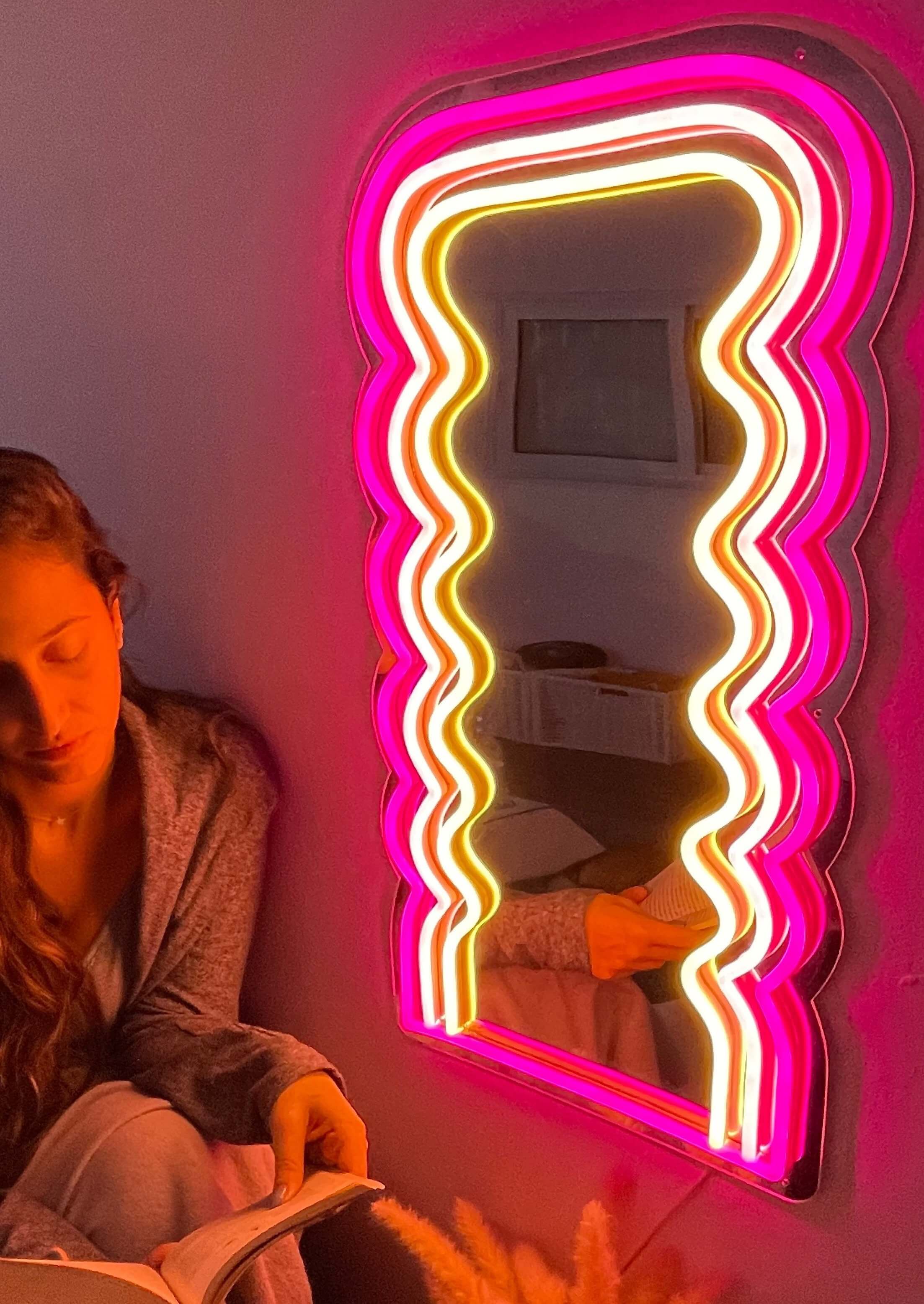 Glowing Mirror Neon Sign
