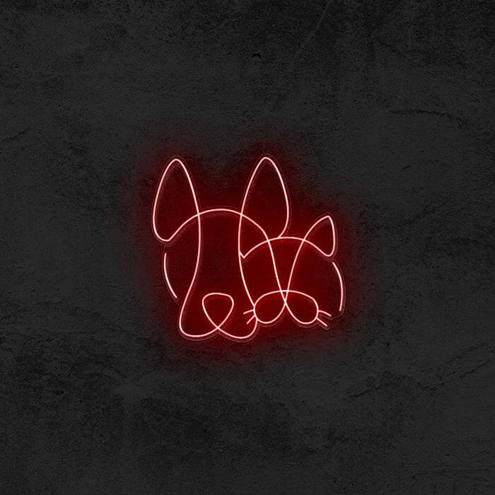 One Line Dog & Cat - Good Vibes Neon