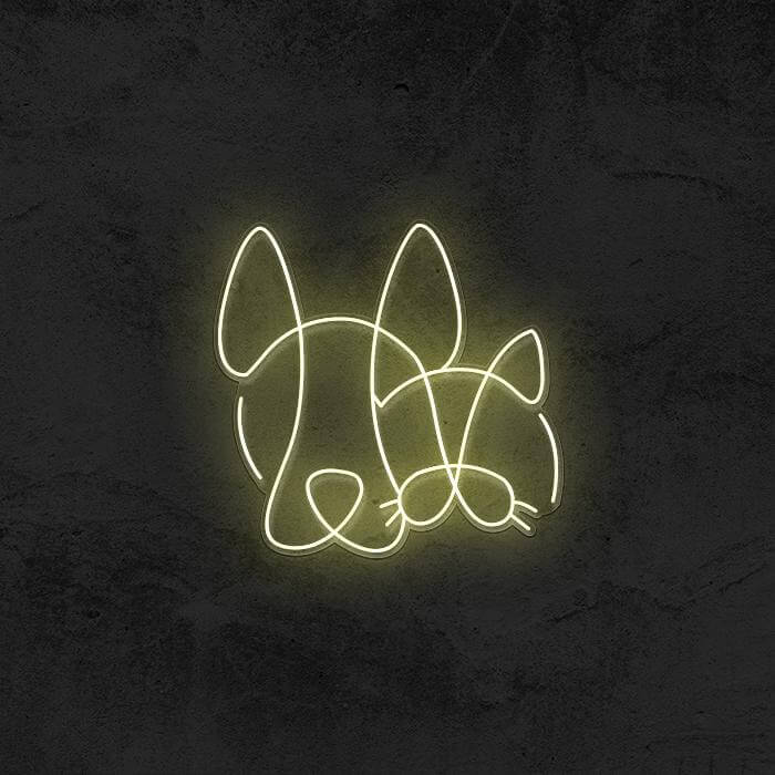 One Line Dog & Cat - Good Vibes Neon