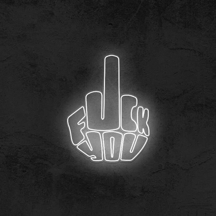 F*#k You LED Neon Sign Funny Up Your Middle Finger Lighting Mantra Rude  Wall Art Custom Text Wall Hanging Night Light Club Decor