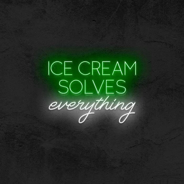 Ice Cream Solves Everything 🍦 - Good Vibes Neon