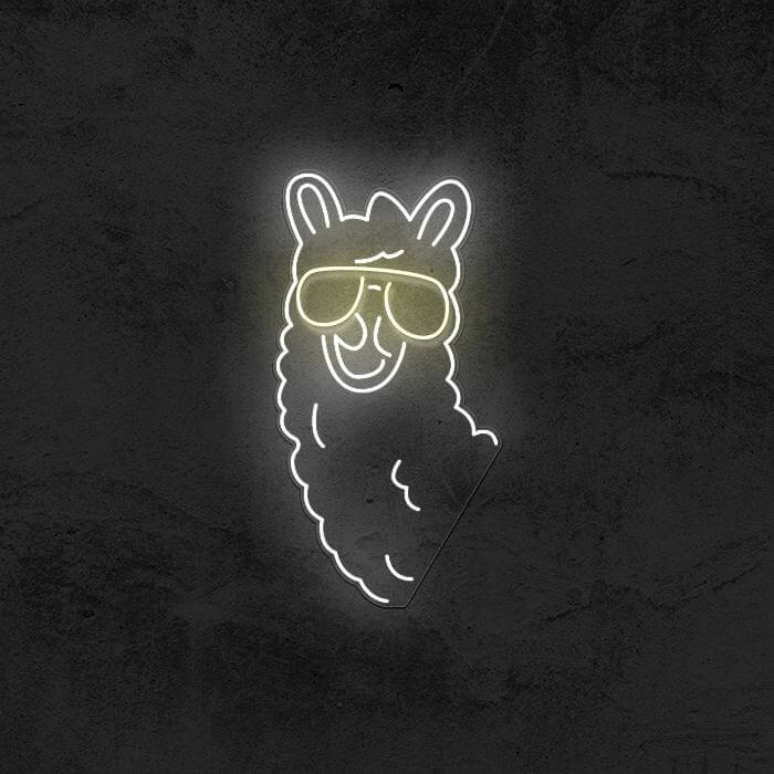 Peeking Llama 🦙 - Good Vibes Neon