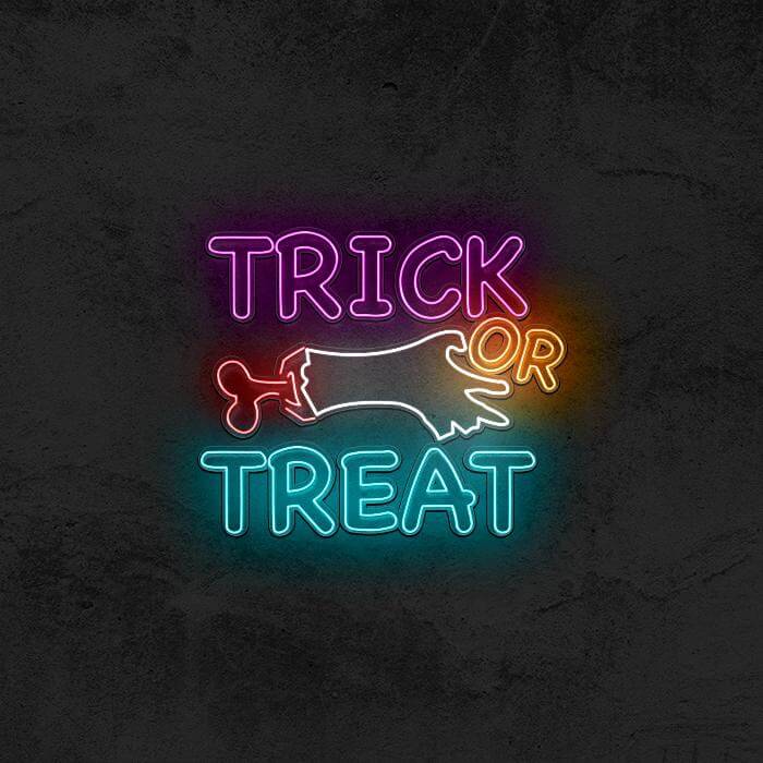 Trick or Treat Zombie Neon Sign