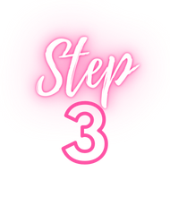 Pink Step 3 to happiness text