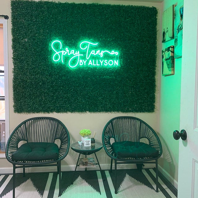 Green spray tan by Allyson neon sign