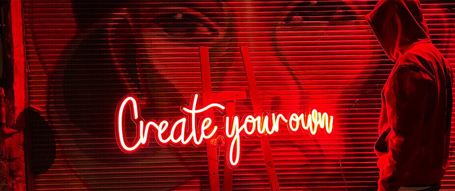 Red create your own neon sign