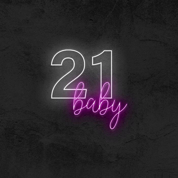 21 Baby 🎉 - Good Vibes Neon
