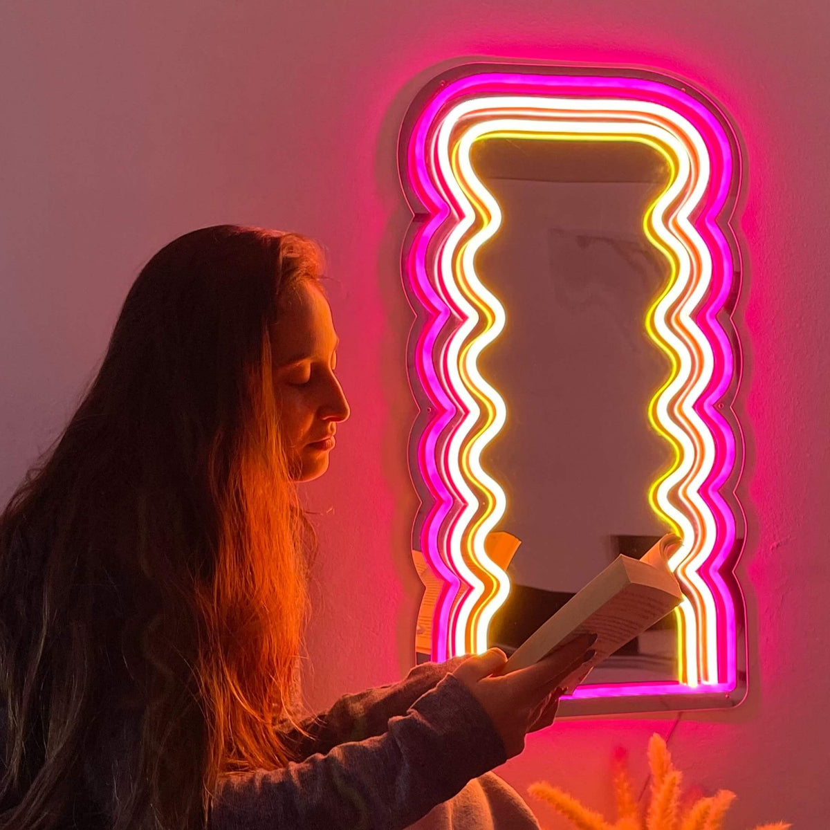 Glowing Mirror Neon Sign