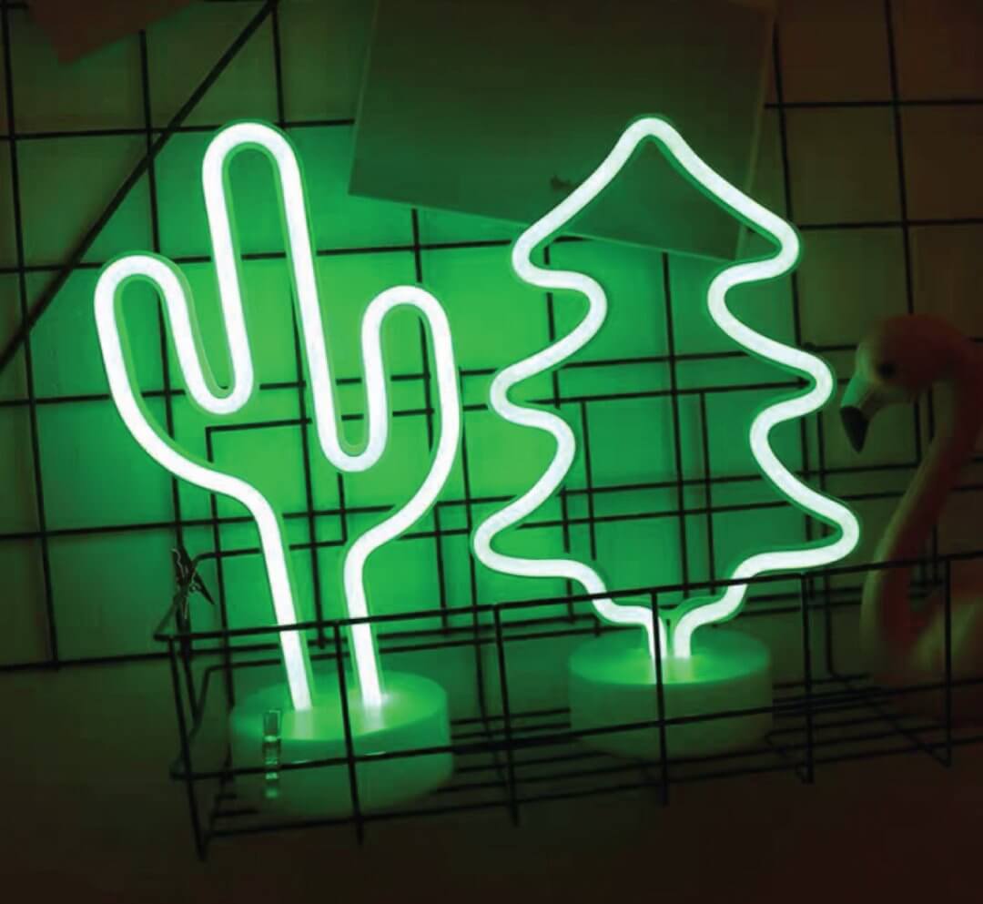 Cactus Night Lamp - Good Vibes Neon