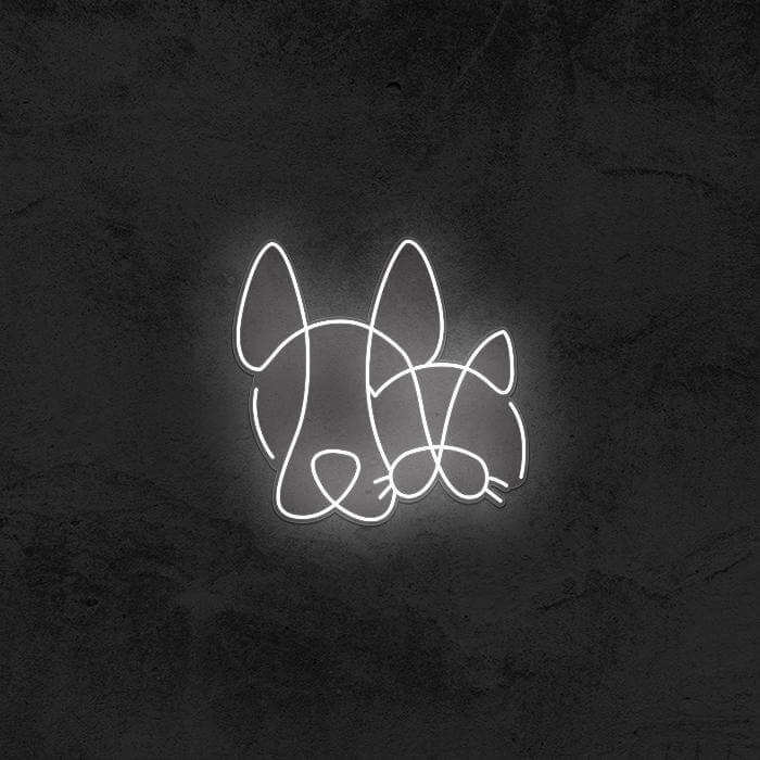 One Line Dog & Cat - Good Vibes Neon