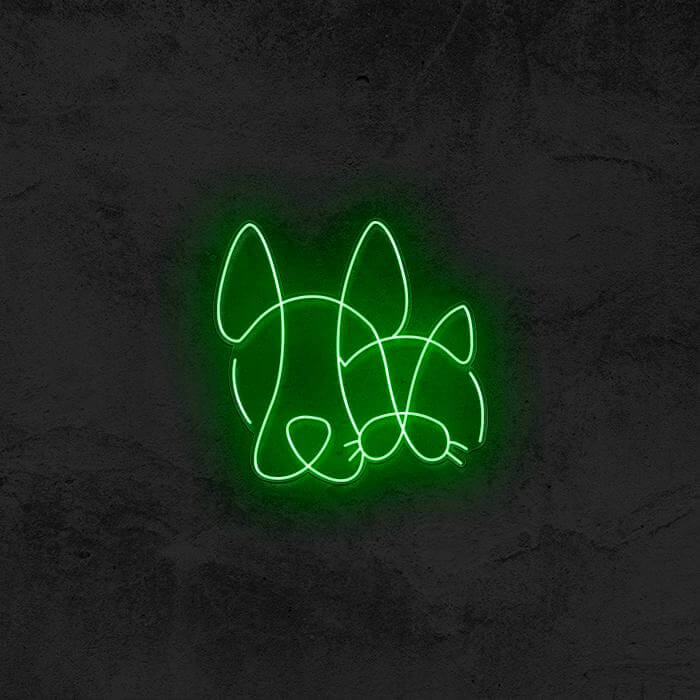 One Line Dog & Cat - Good Vibes Neon