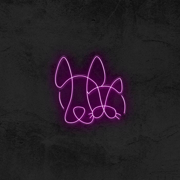 One Line Dog & Cat - Good Vibes Neon