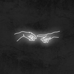 Reaching Hands - The Creation of Adam - Good Vibes Neon