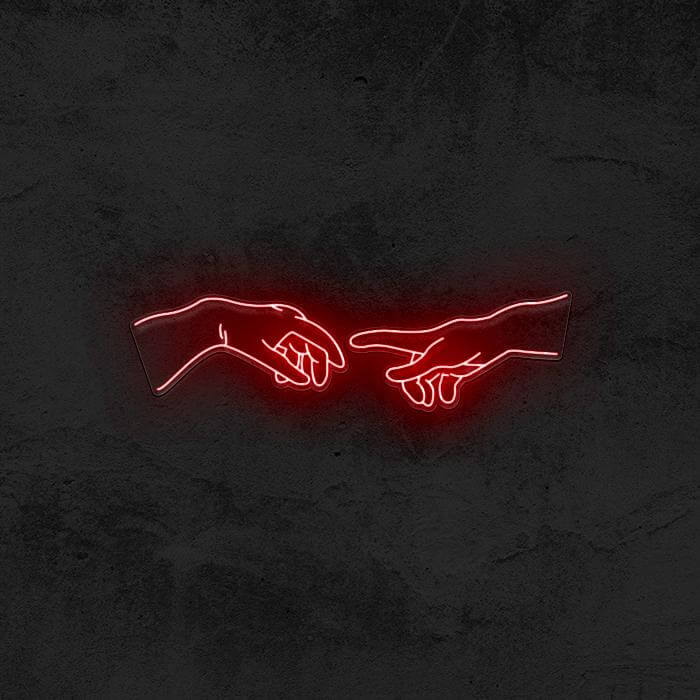 Reaching Hands - The Creation of Adam - Good Vibes Neon