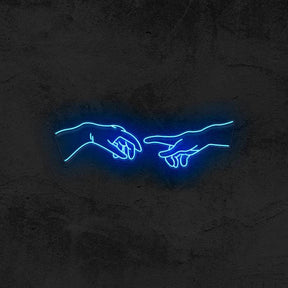 Reaching Hands - The Creation of Adam - Good Vibes Neon