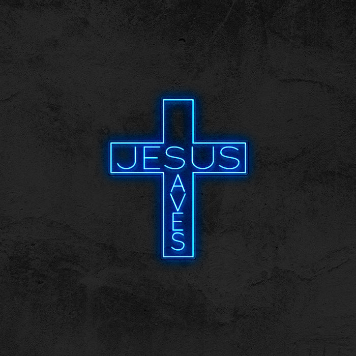 Jesus Saves - Cross ✝️  Neon Sign