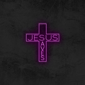 Jesus Saves - Cross ✝️  Neon Sign