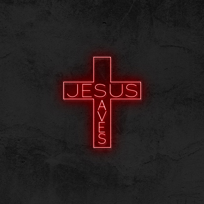 Jesus Saves - Cross ✝️  Neon Sign