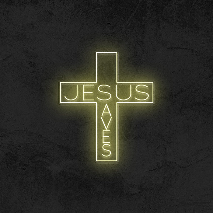Jesus Saves - Cross ✝️  Neon Sign