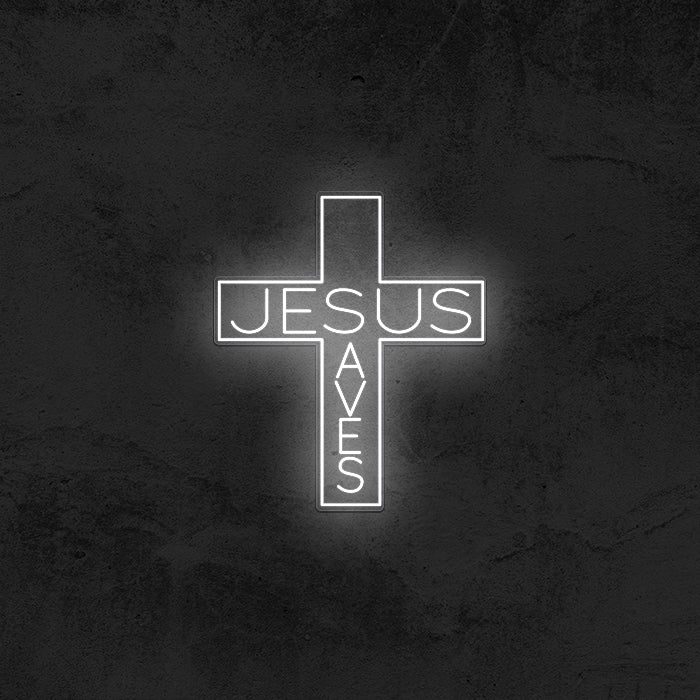 Jesus Saves - Cross ✝️  Neon Sign