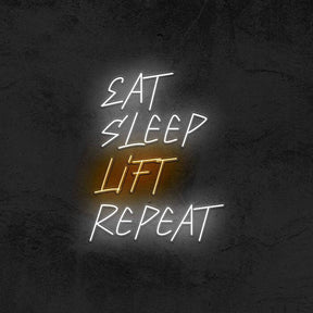 EAT SLEEP LIFT REPEAT - Good Vibes Neon