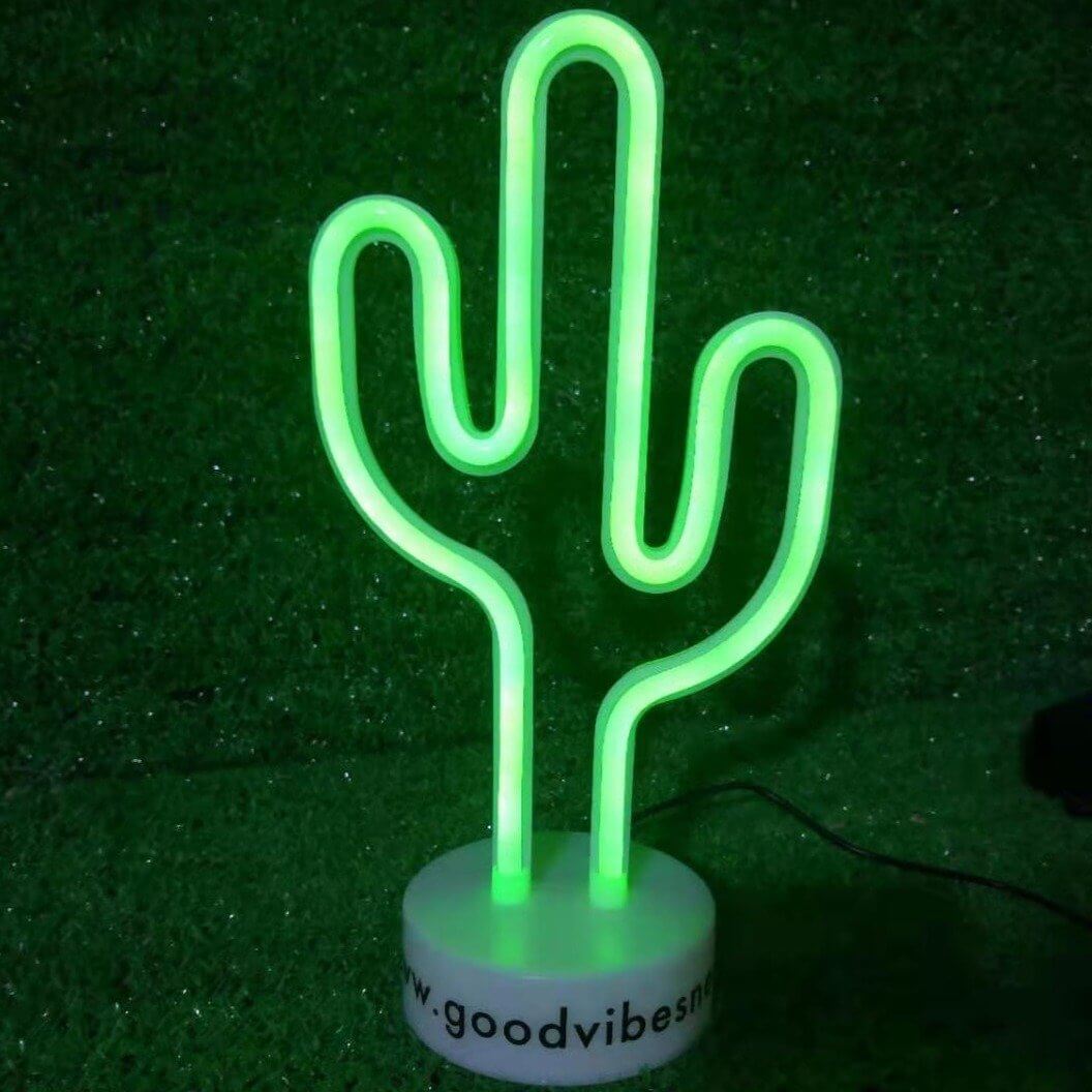 Cactus Night Lamp - Good Vibes Neon