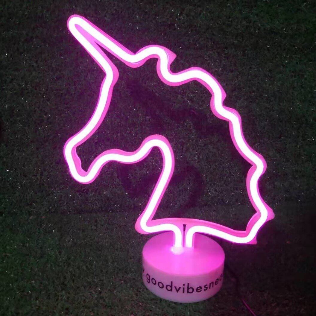 Unicorn Night Lamp - Good Vibes Neon