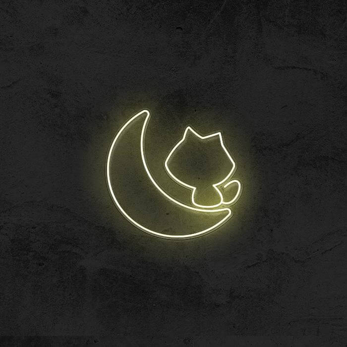 Cat On Moon - Good Vibes Neon