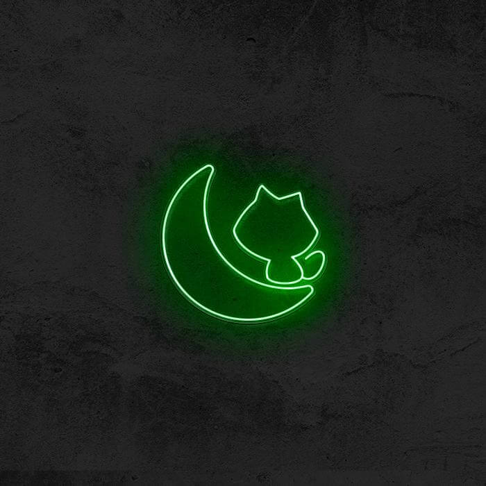 Cat On Moon - Good Vibes Neon
