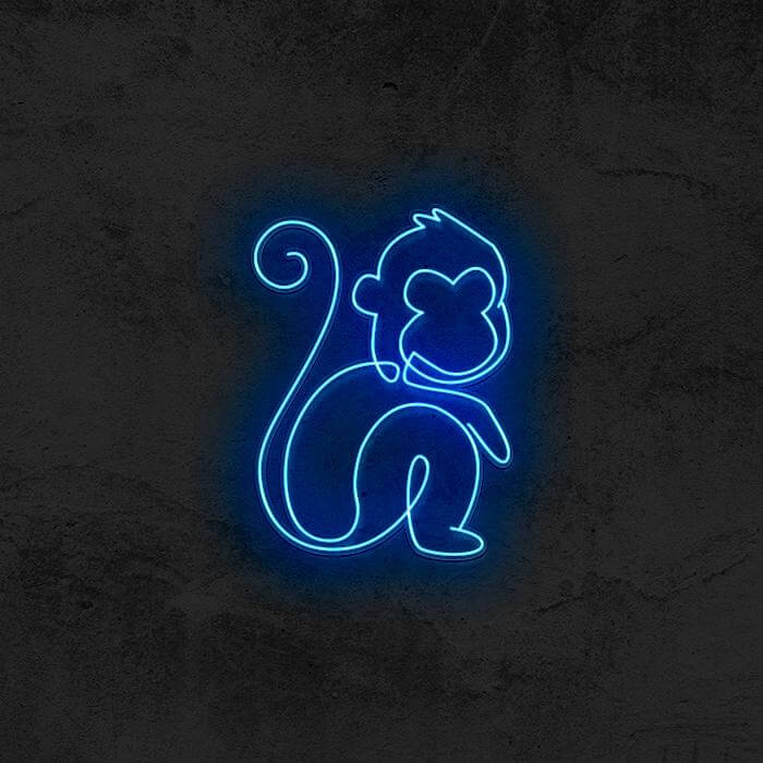 One Line Monkey 🐵 - Good Vibes Neon