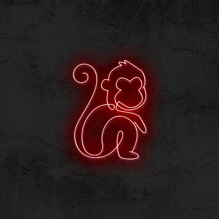 One Line Monkey 🐵 - Good Vibes Neon
