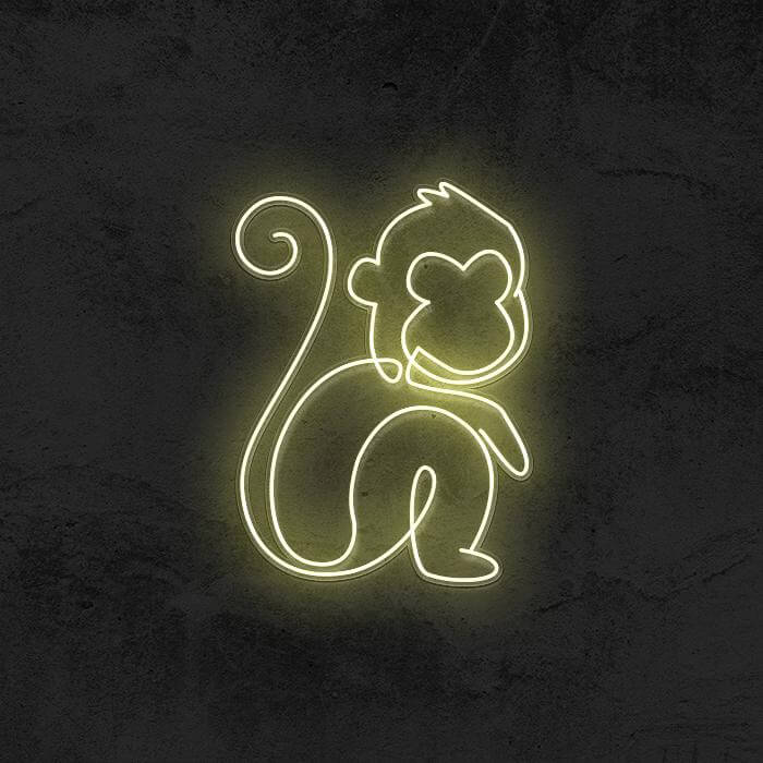 One Line Monkey 🐵 - Good Vibes Neon