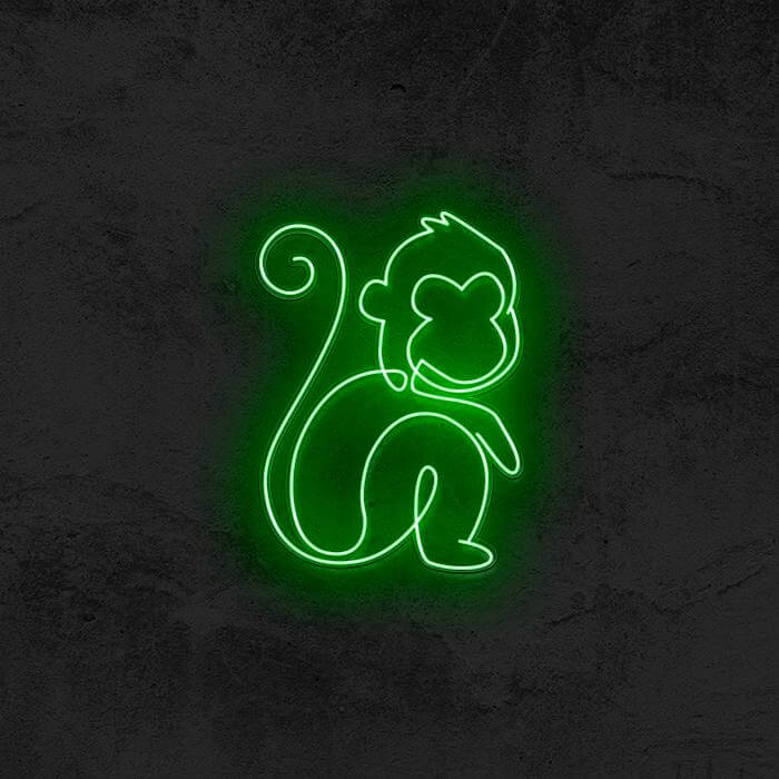 One Line Monkey 🐵 - Good Vibes Neon