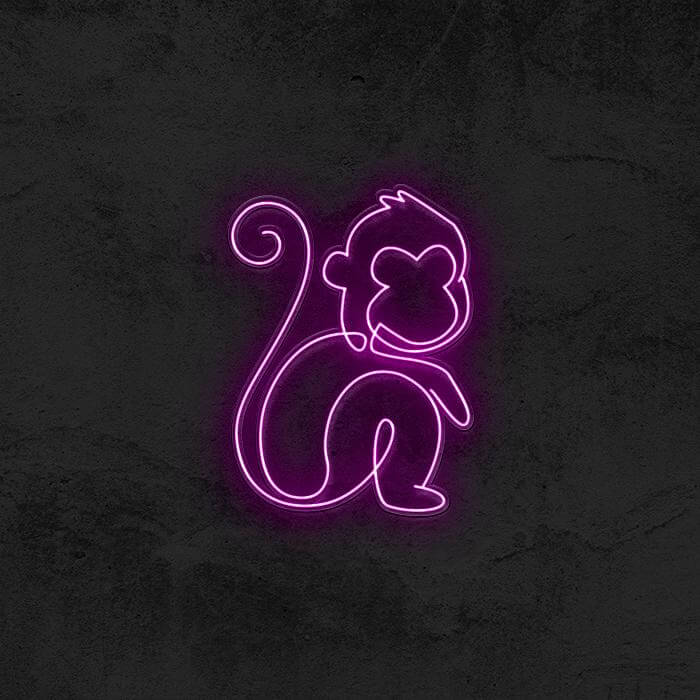One Line Monkey 🐵 - Good Vibes Neon