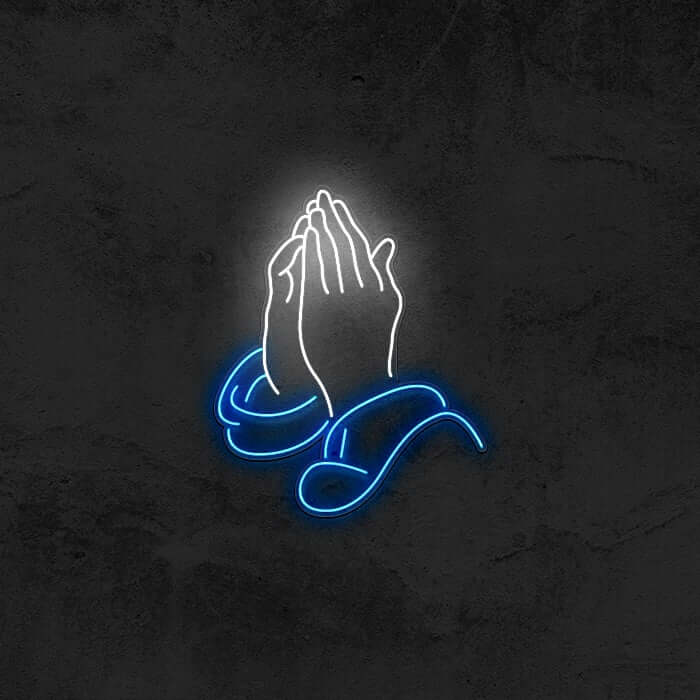 Praying Hands Neon Sign