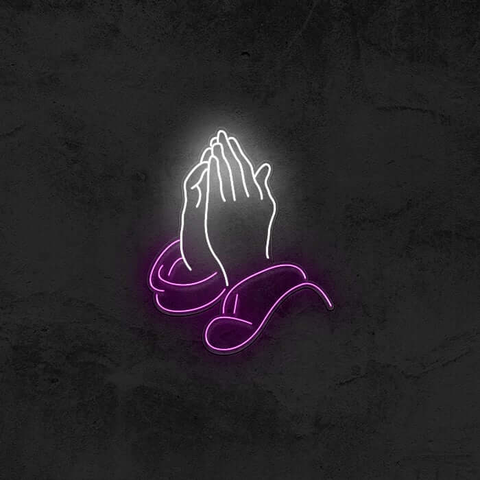 Praying Hands Neon Sign