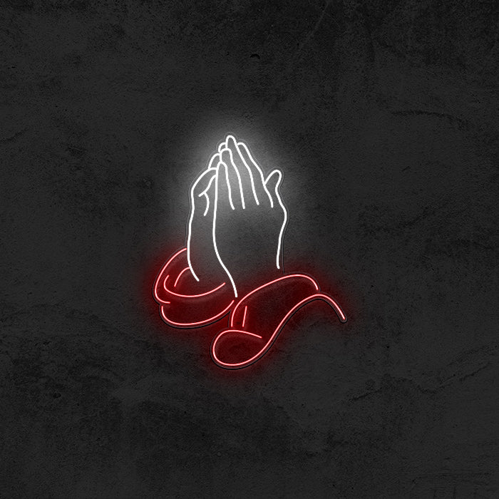 Praying Hands Neon Sign