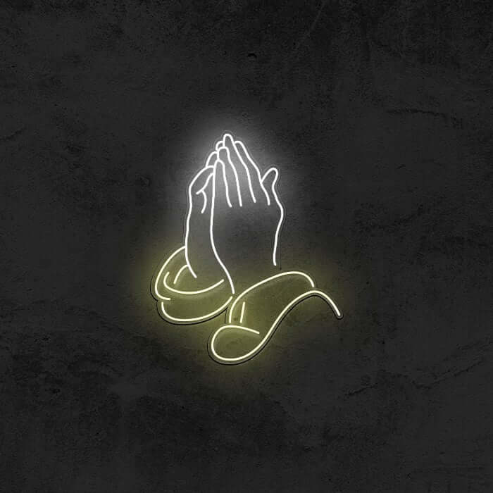 Praying Hands Neon Sign